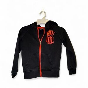 Nike Kids Black and‎ vibrant orange zip up hoodie size 4